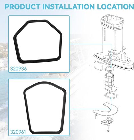 JERBOR 3Pcs Upper & Lower Exhaust Seal Kit Fit for Johnson Evinrude 75–300 HP Outboard Engines, Gearcase Exhaust Housing Seals Replace 320936 320961 in Saudi Arabia