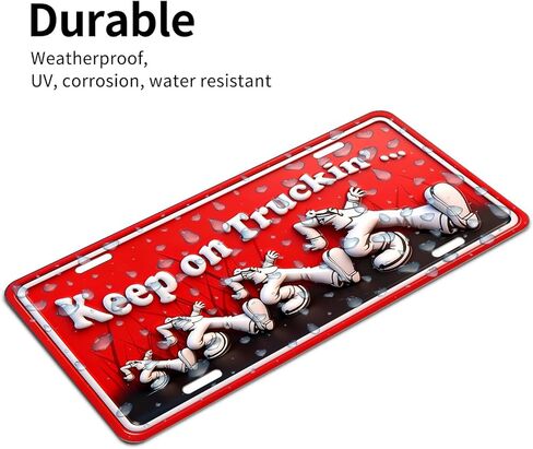 Keep on Truckin Front License Plate Aluminum Decorative License Plates Funny Metal Car Plate 6"X12" Novelty Vanity Tag Cover with 4 Holes Car Decor Accessory (DLCP251013049) in Saudi Arabia
