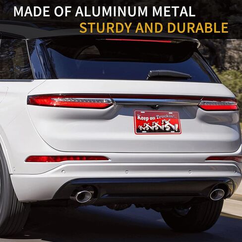 Keep on Truckin Front License Plate Aluminum Decorative License Plates Funny Metal Car Plate 6"X12" Novelty Vanity Tag Cover with 4 Holes Car Decor Accessory (DLCP251013049) in Saudi Arabia