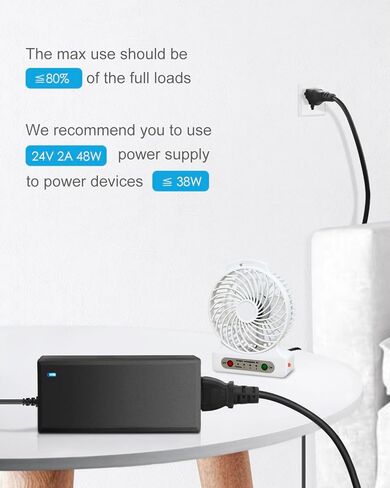 ALITOVE DC 24V Power Supply 24 Volt 1.5A 36W AC Adapter 100-240V AC to DC 24V Power Adapter with 5.5x2.5mm Tip 24Vdc 1.2A 1A AC/DC Converter for Massage Gun Razor Essential Oil Diffuser LED Strip in Kuwait