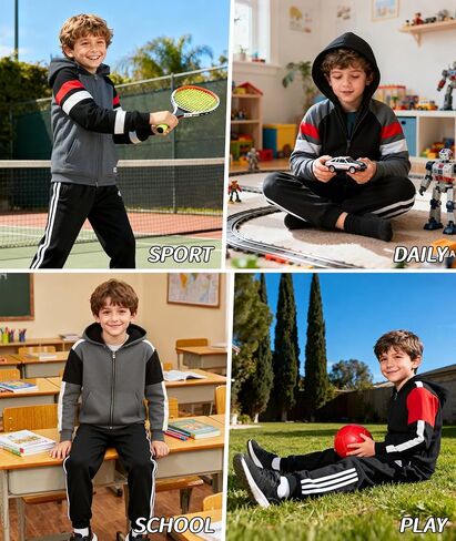 SWISSWELL Boys Hoodie Sherpa Fleece Lined Jacket with Zipper Long Sleeve Soft Warm Sweatshirt Outerwear for Kids in Kuwait