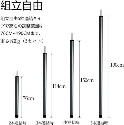 Tent Poles Adjustable Tarp Poles Steel Rods for Tarp Canopy Camping Replacement Set of 2 +Pegs & Reflective Ropes (Black) in Saudi Arabia