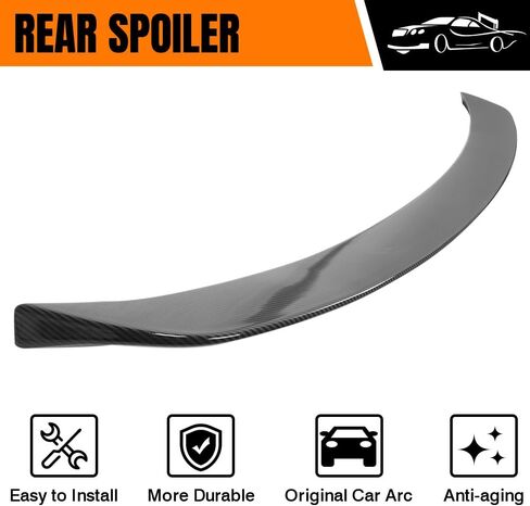 Trunk Spoiler Compatible with 2018-2025 Audi SQ5 Q5 PHEV (Not Fit Sportback Models), ABS Plastic Black Carbon Fiber Print Duckbill Style Rear Trunk Tail Lid Racing Spoiler Wing in Saudi Arabia