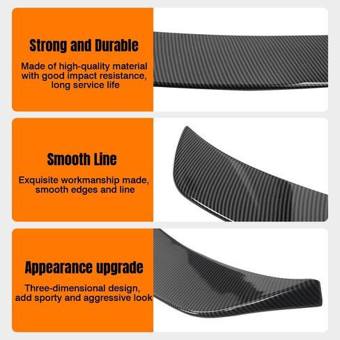 Trunk Spoiler Compatible with 2018-2025 Audi SQ5 Q5 PHEV (Not Fit Sportback Models), ABS Plastic Black Carbon Fiber Print Duckbill Style Rear Trunk Tail Lid Racing Spoiler Wing in Saudi Arabia