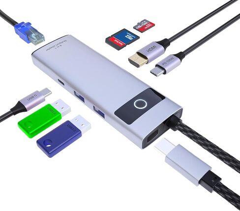 قاعدة حامل بخار 6 في 1 - HDMI 2.0، 4K@60 هرتز، إيثرنت، منفذ USB-C للشحن السريع 100 وات، ملحقات سطح البخار USB 3.0، محطة حامل سطح البخار لسطح البخار الصمام، ASUS ROG Ally، iPhone 15 in Kuwait