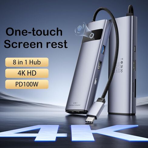 قاعدة حامل بخار 6 في 1 - HDMI 2.0، 4K@60 هرتز، إيثرنت، منفذ USB-C للشحن السريع 100 وات، ملحقات سطح البخار USB 3.0، محطة حامل سطح البخار لسطح البخار الصمام، ASUS ROG Ally، iPhone 15 in Kuwait