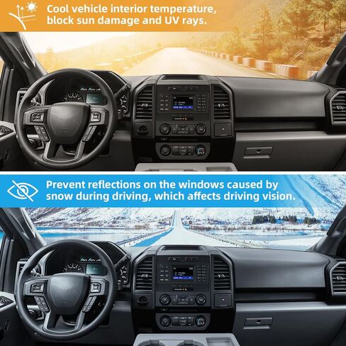 حصيرة غطاء لوحة القيادة لسيارة Ford F150 2015 2016 2017 2018 2019 2020 بوليستر مخصص مناسب لسيارة Ford F-150 F 150 Dash Cover (F150 2015-2020، أسود) in Kuwait