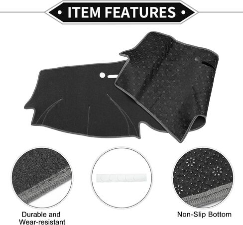 Dash Cover Compatible for Hyundai Veracruz 2007-2012, Non-Slip Polyester Silicone Gray Front Dashboard Cover Pad Carpet in Saudi Arabia