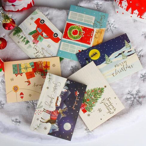 LOKIPA 3D Pop Up Christmas Cards, 4PCS Christmas Greeting Cards with Envelopes for Xmas, Holiday, New Year, Xmas Gift in Saudi Arabia