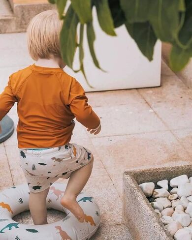 Toddler Boys Two Piece Swimsuit Rash Guard Set Long Sleeve Swim Shirt Swim Trunks& Shorts Bathing Suit in Saudi Arabia