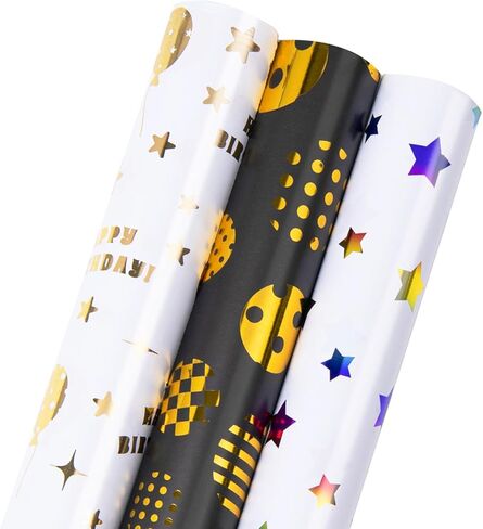 Linnoptimix Christmas Wrapping Paper Rolls -White Red Green Wrapping paper 3 LARGE ROLL-27inch*78 inch per roll Colorful (Christmas White/Red/Green（006）) in Kuwait