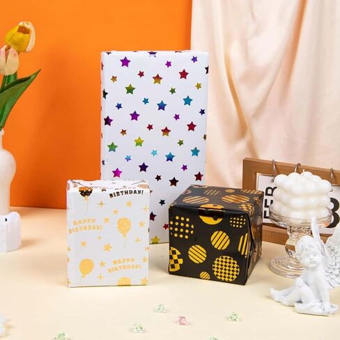 Linnoptimix Christmas Wrapping Paper Rolls -White Red Green Wrapping paper 3 LARGE ROLL-27inch*78 inch per roll Colorful (Christmas White/Red/Green（006）) in Kuwait