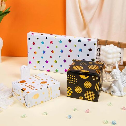 Linnoptimix Christmas Wrapping Paper Rolls -White Red Green Wrapping paper 3 LARGE ROLL-27inch*78 inch per roll Colorful (Christmas White/Red/Green（006）) in Kuwait