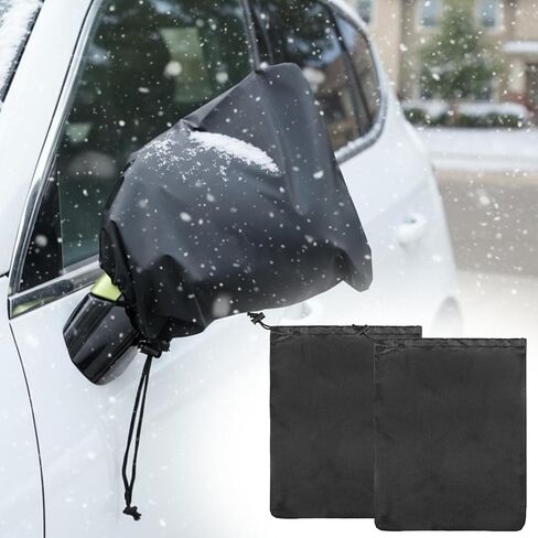 2Pcs Side Mirror Covers, Side View Mirror Cover Auto Rearview Protection Cover Waterproof Car Sides Mirrors Protection Snow Ice Bird Droppings Mirrors Auto Exterior Rear Accessories with Drawstrings in Saudi Arabia