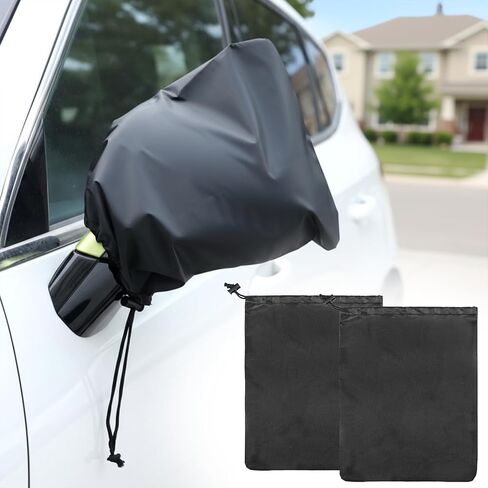2Pcs Side Mirror Covers, Side View Mirror Cover Auto Rearview Protection Cover Waterproof Car Sides Mirrors Protection Snow Ice Bird Droppings Mirrors Auto Exterior Rear Accessories with Drawstrings in Saudi Arabia