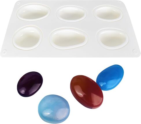 Pebbles Stone Molds, 3D Stone Silicone Molds,Elliptical Pebble Stone Mold, Stone Molds for Baking Mousse Cake, Dessert Mousse Cake Candle Soap Making Mold in Saudi Arabia