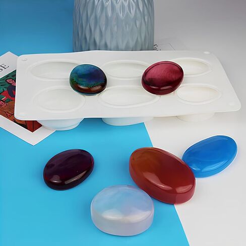 Pebbles Stone Molds, 3D Stone Silicone Molds,Elliptical Pebble Stone Mold, Stone Molds for Baking Mousse Cake, Dessert Mousse Cake Candle Soap Making Mold in Saudi Arabia