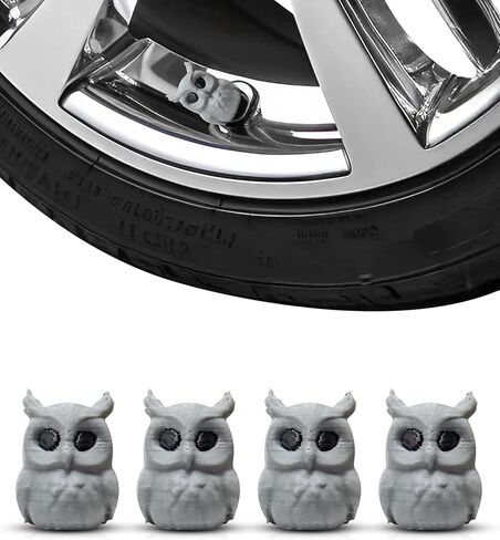 Little Owl Tire Valve Stem Caps – Cute Wheel Decor – Set of 4 – Fits Standard Schrader Valve Stems in Saudi Arabia