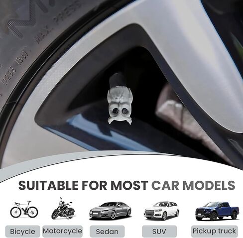 Little Owl Tire Valve Stem Caps – Cute Wheel Decor – Set of 4 – Fits Standard Schrader Valve Stems in Saudi Arabia