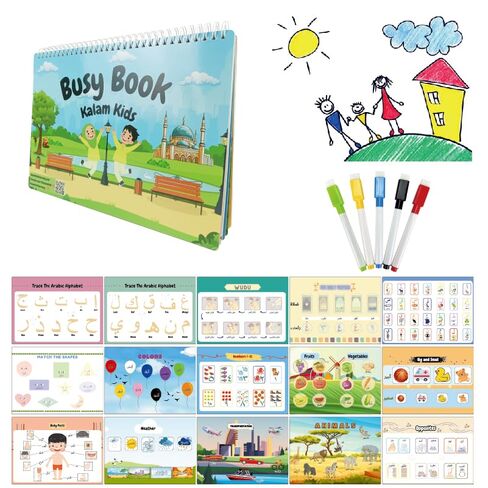 Kalam Kids Busy Book- Arabic and Islam Montessori Busy Book for Toddlers, Toddler Activity Book, Islam Learning and Arabic Learning for Toddlers in Saudi Arabia