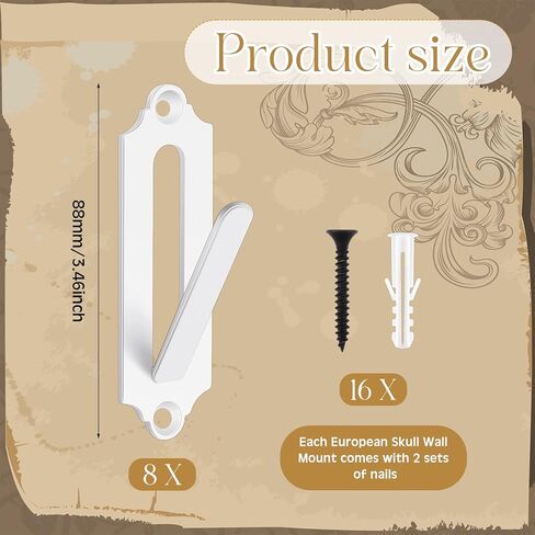 شماعة جمجمة أوروبية معدنية على شكل جمجمة أوروبية لصيد الغزلان جمجمة جبل قرن الوعل جمجمة عاهرة للغزلان الظباء الصغيرة لعبة حيوانات الغزلان دعامة شماعات كاملة مع مسامير، أسود in Kuwait