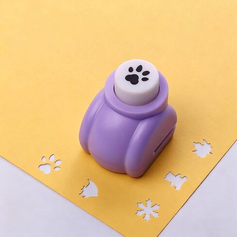 Pawfect Prints Dog Paw Paper Punch, Mini Craft Punch Set for Scrapbooking, Card Making, Journaling, DIY Decoration, Purple Embosser with 1cm Pattern in Saudi Arabia