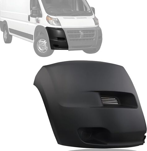 Front Right Passenger Bumper Corner Cover Side End Cap with Flare Molding Trim (No Fog Light) for 2014-2018 RAM Promaster 1500/2500/3500 (3.0L I4, 3.6L V6) Cargo Van 4 Door, Replace 1ZT91LAHAA in Saudi Arabia