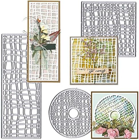 Rectangular Frame Die Cuts for Card Making, Square Circle Background Cutting Dies Hollow Geometric Gird Dies Stencils Embossing Template for Scrapbooking DIY Cards Album Crafts Supplies in Saudi Arabia