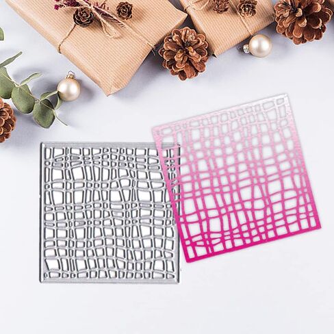 Rectangular Frame Die Cuts for Card Making, Square Circle Background Cutting Dies Hollow Geometric Gird Dies Stencils Embossing Template for Scrapbooking DIY Cards Album Crafts Supplies in Saudi Arabia