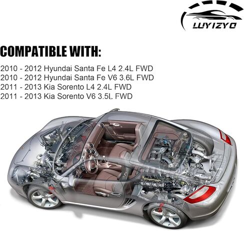 طقم تثبيت محرك المحرك متوافق مع 2011-2013 Kia Sorento 2.4L 3.5L FWD، لـ 2010-2012 Hyundai Santa Fe 2.4L 3.5L FWD لاستبدال OE# A7195 / A7196 / A7198 / A71018 مجموعة من 4 in Kuwait