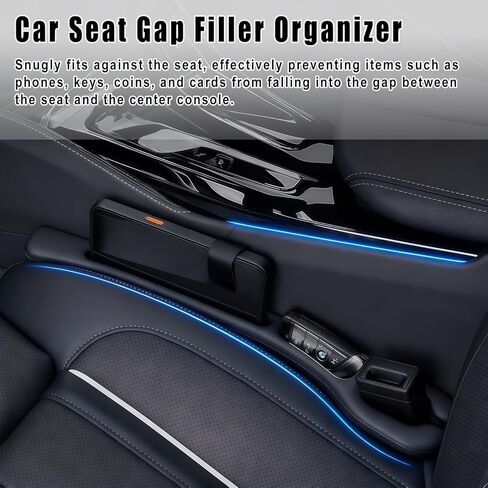Car Seat Gap Filler Organizer 2 PCS Black Universal Seat Gap Plug Blocker Anti-Drop Console Catcher Phone Keys Storage for Car Truck SUV Auto Accessories Style3 in Saudi Arabia