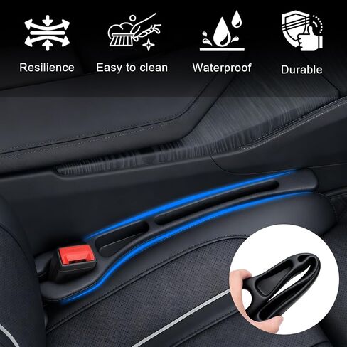 Car Seat Gap Filler Organizer 2 PCS Black Universal Seat Gap Plug Blocker Anti-Drop Console Catcher Phone Keys Storage for Car Truck SUV Auto Accessories Style3 in Saudi Arabia