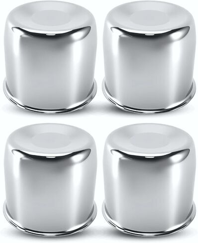 4.25 Inch Sliver Wheel Center Caps Compatible with Trailer Truck RV SUV Wheel Rims, 4Pcs Steel Chrome Push Through Trailer Center Caps, 4.29 Inch Height in Saudi Arabia