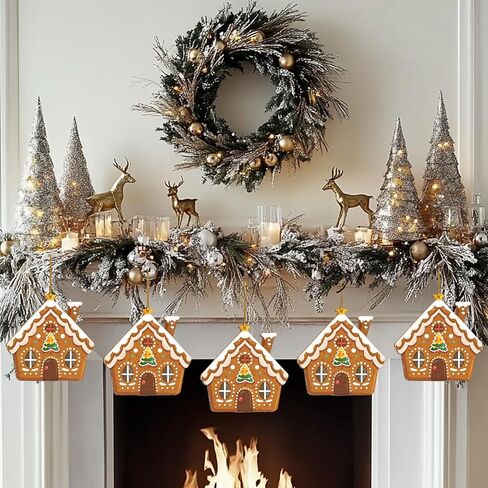 12 Pcs Christmas Photo Frame Picture Ornaments Wooden Christmas Picture Frame for Tree Decoration DIY Xmas Photo Frame Keepsakes Party Decorations in Saudi Arabia
