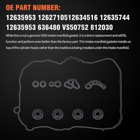 HiSport Valve Cover Gasket Seal - Compatible with Buick Envision Regal TourX Cadillac ATS CT6 CTS Chevy Camaro Malibu Limited Traverse GMC Acadia Canyon 2.0L 2.5L 2013-2018 - Replace 12635953 in Kuwait