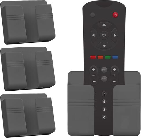3-Pack Hole-Free Remote Holder Universal– Eliminates Need to Drill Holes in Your Wall (Grey) in Saudi Arabia