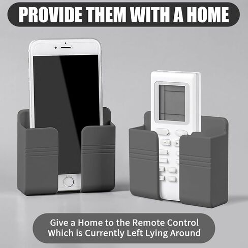 3-Pack Hole-Free Remote Holder Universal– Eliminates Need to Drill Holes in Your Wall (Grey) in Saudi Arabia