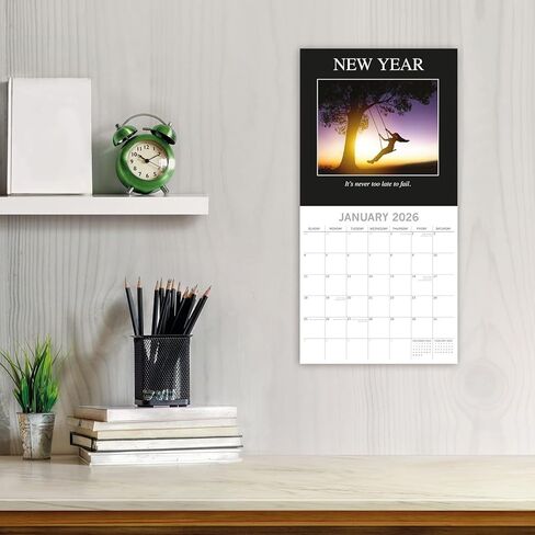 The Gifted Stationery 2026 Square Wall Calendar - 16-Month Calendar 2026 with US & Intl Holidays - 2026 Planner with 180 Reminder Stickers - Fold-Out Hanging Design - 12 x 12 in in Saudi Arabia