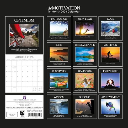 The Gifted Stationery 2026 Square Wall Calendar - 16-Month Calendar 2026 with US & Intl Holidays - 2026 Planner with 180 Reminder Stickers - Fold-Out Hanging Design - 12 x 12 in in Saudi Arabia