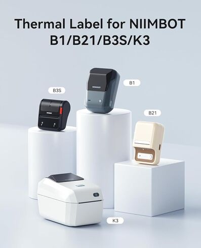 شريط ملصقات 6 لفات لطابعة NIIMBOT B1/B21/B3S، (1380 قطعة في المجموع) ملصقات حرارية مقاومة للماء ورق مضاد للزيت أبيض 50 * 30 مم in Kuwait