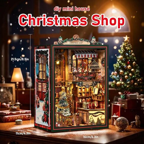DIY Ancient Library Book Nook Kit, Wooden 3D Puzzle with LED Light, Miniature Bookshelf Model, Cultural Decor for Adults, 411 Pieces (Ancient Library) in Saudi Arabia