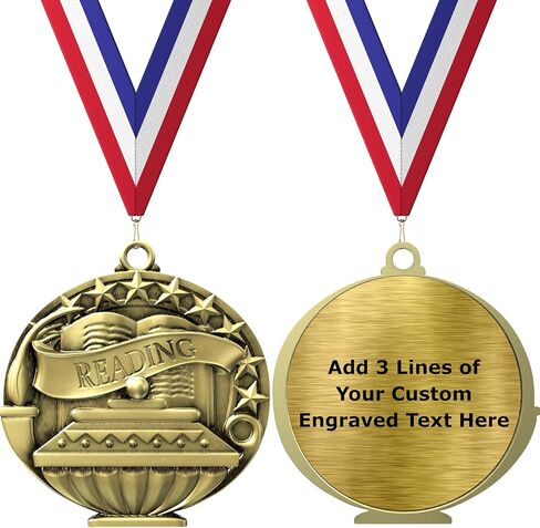 10 Pack Student Council Gold Medals Trophy Award with Neck Ribbons APMG-790 in Kuwait