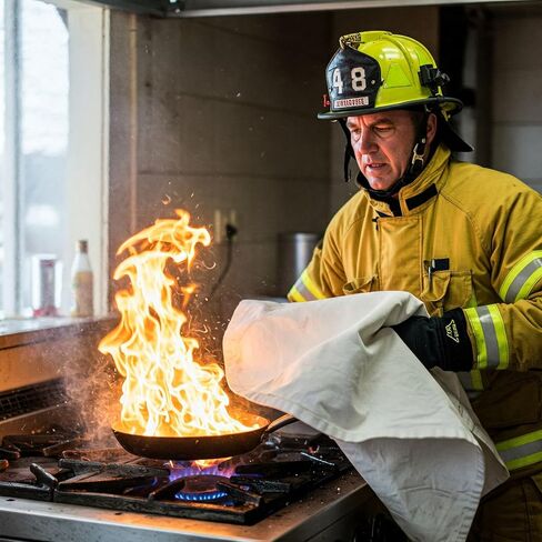 5 Pack 39.9x39.3 Fire Blanket Fire Suppression Blanket | Fiberglass Fire Blankets Emergency for People Flame Retardant Fireproof Survival Safety Kitchen, Fireplace, Car, Office, Warehouse in Kuwait