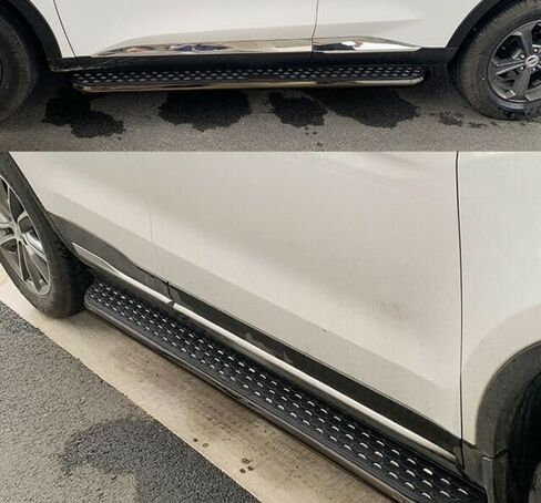 قطعتان من لوحات الجري لسيارة VW Volkswagen Touareg 2019-2025 مجموعة كاملة من الخطوات الجانبية ملحقات شريط Nerf للسيارة ترقية جديدة لوحة سوداء ترقية جديدة تمامًا باللونين الأسود والفضي (BXGMTXH) in Saudi Arabia