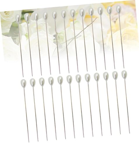 Veemoon 3sets Pearl Floral Bouquet Pins Decorative Round Ball Locating Pins for Wedding Bouquet and Crafting Projects 100pcs*3 in Saudi Arabia