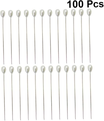 Veemoon 3sets Pearl Floral Bouquet Pins Decorative Round Ball Locating Pins for Wedding Bouquet and Crafting Projects 100pcs*3 in Saudi Arabia
