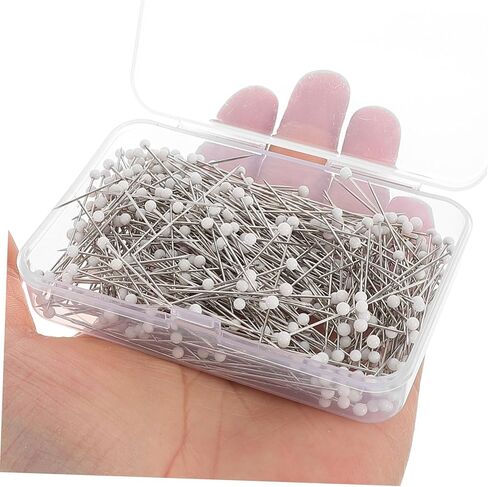 STOBOK 500pcs Straight Sewing Pins with Glass Heads for Dressmaking Quilting and Crafting Projects Versatile Fixing Tool for Accurate Positioning and DIY Creations in Saudi Arabia