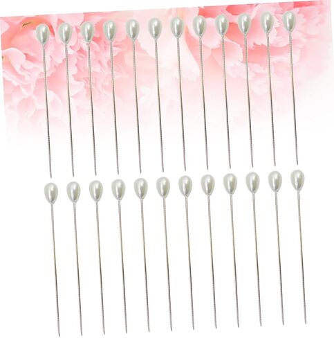 Veemoon 3sets Pearl Floral Bouquet Pins Decorative Round Ball Locating Pins for Wedding Bouquet and Crafting Projects 100pcs*3 in Saudi Arabia