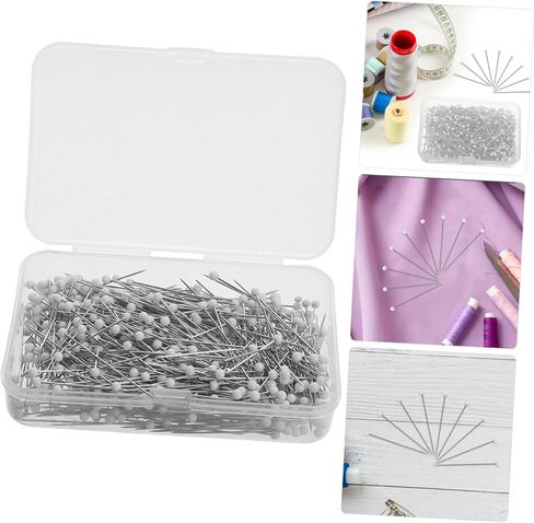 STOBOK 500pcs Straight Sewing Pins with Glass Heads for Dressmaking Quilting and Crafting Projects Versatile Fixing Tool for Accurate Positioning and DIY Creations in Saudi Arabia