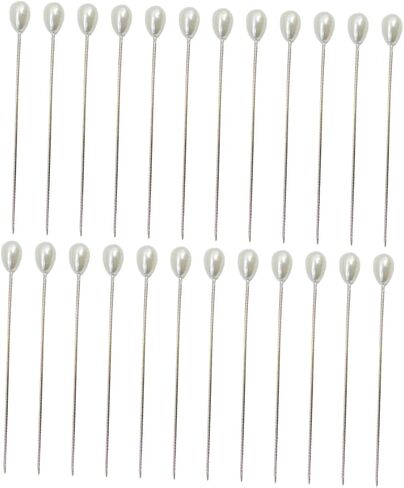 Veemoon 3sets Pearl Floral Bouquet Pins Decorative Round Ball Locating Pins for Wedding Bouquet and Crafting Projects 100pcs*3 in Saudi Arabia